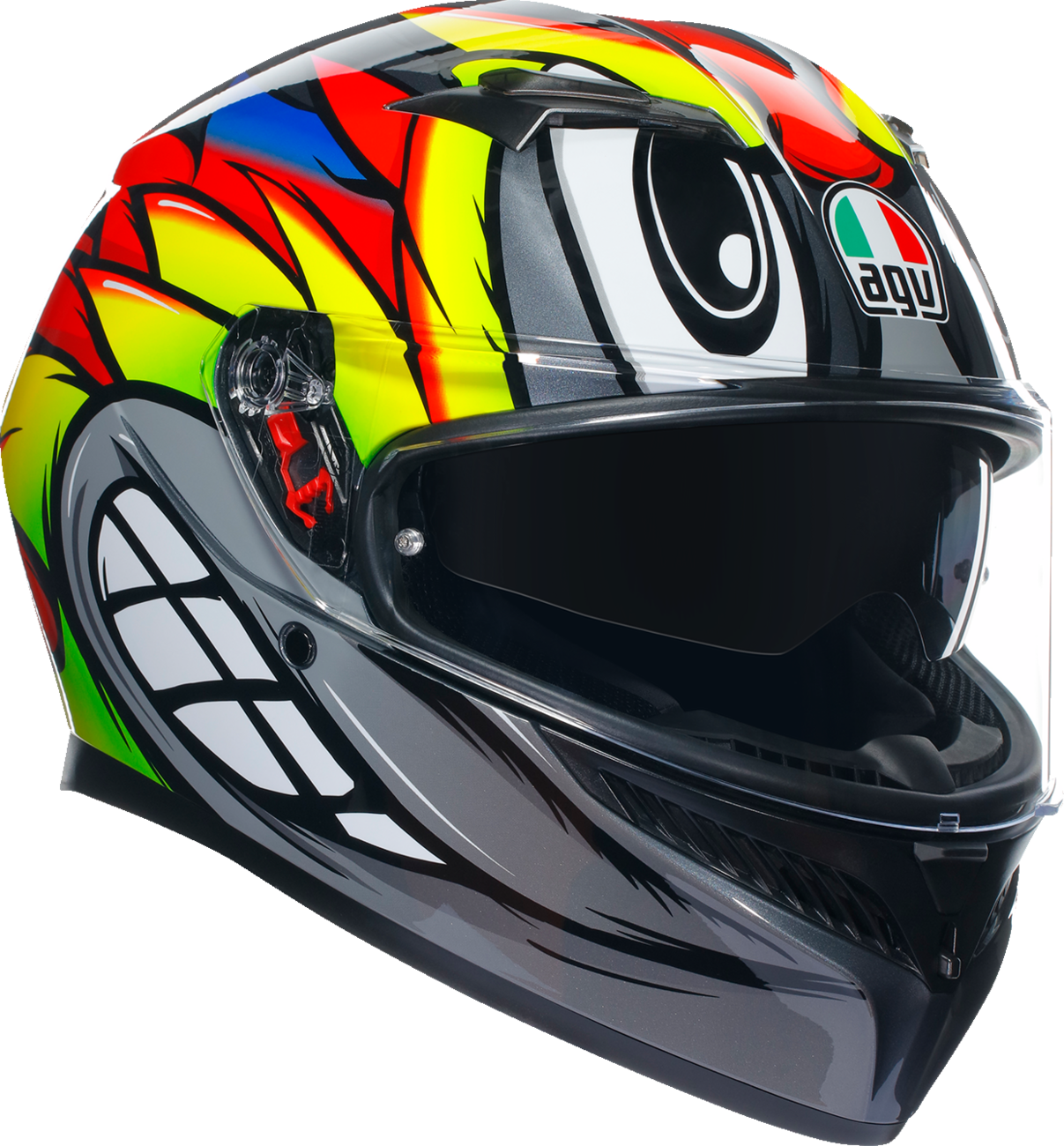AGV K3 Helmet - Birdy 2.0 - Gray/Yellow/Red - Large 2118381004012L