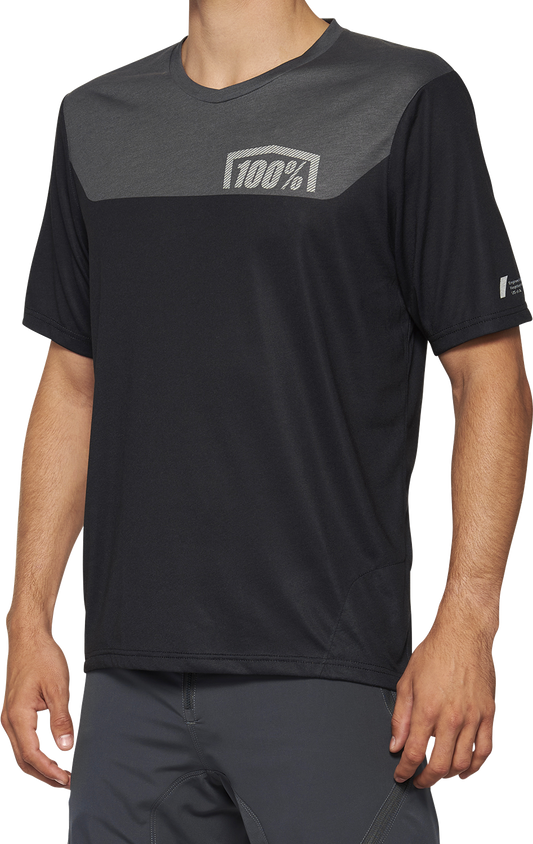 100% Airmatic Jersey - Short-Sleeve - Black/Charcoal - XL 40014-00003