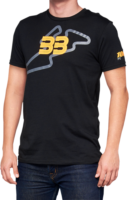100% BB33 Track T-Shirt - Black - Large BB-32141-001-12