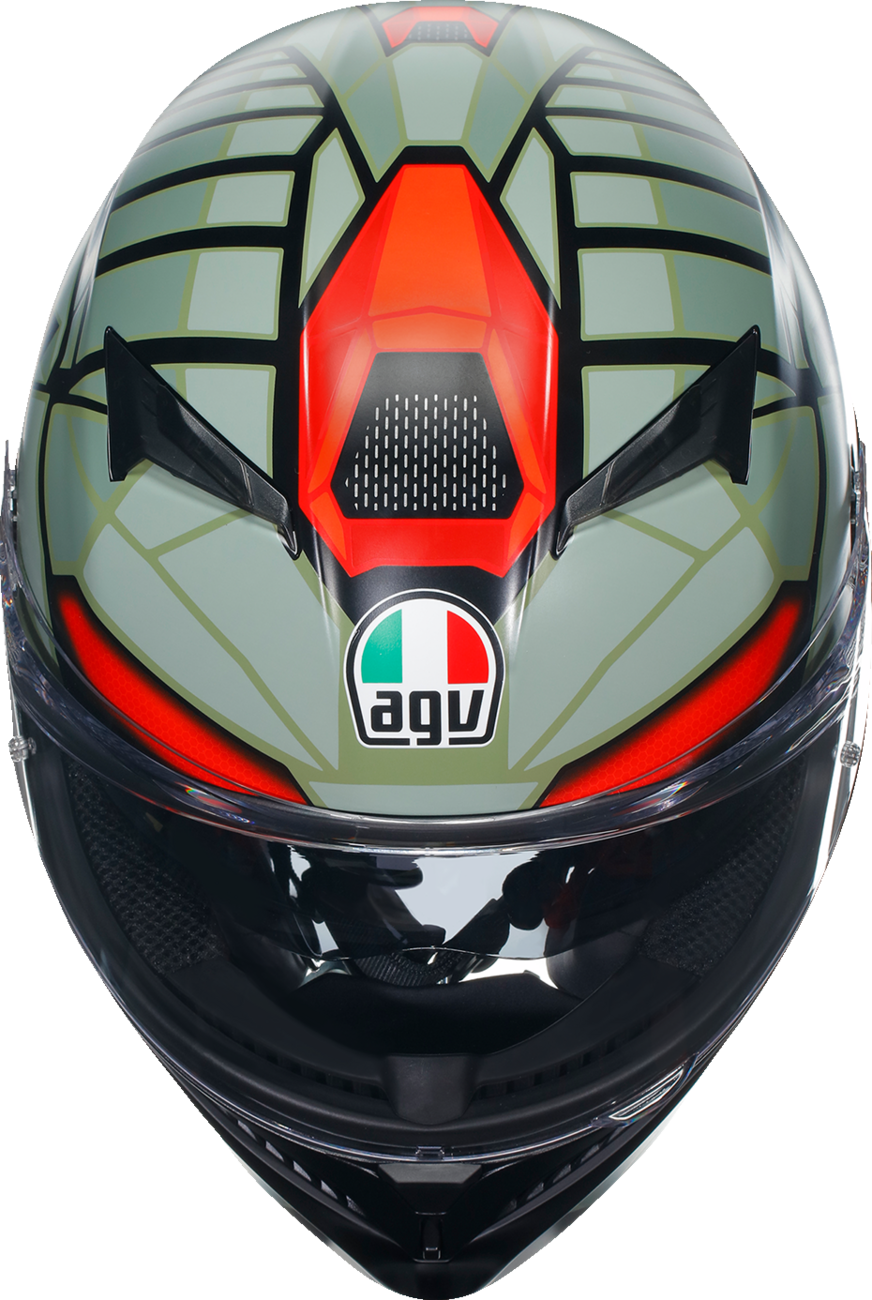 AGV K3 Helmet - Decept - Matte Black/Green/Red - Large 2118381004010L