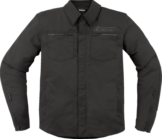 ICON Upstate Canvas CE Jacket - Black - Large 2820-6237