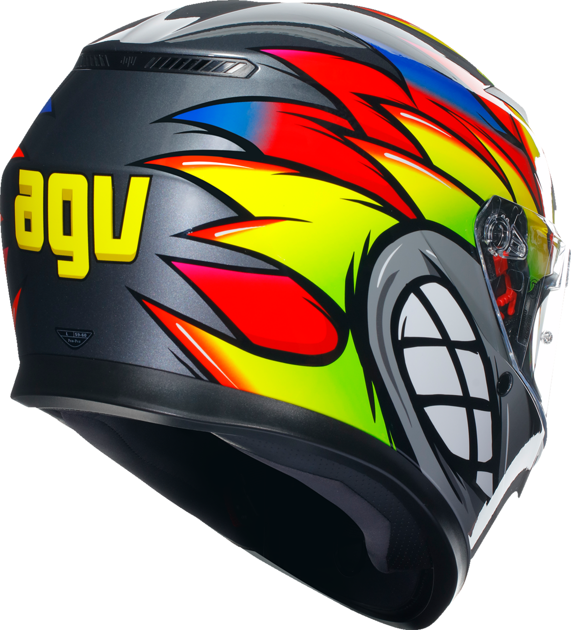AGV K3 Helmet - Birdy 2.0 - Gray/Yellow/Red - 2XL 21183810040122X