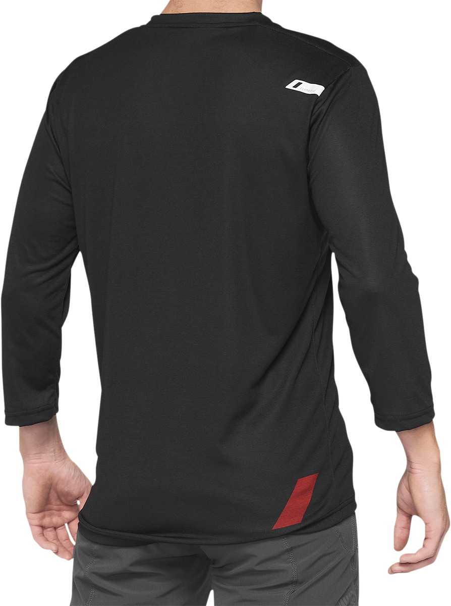 100% Airmatic 3/4 Sleeve Jersey - Black/Red - Small 40018-00005