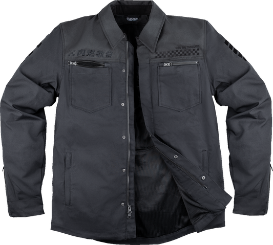 ICON Upstate Canvas National Jacket - Black - Large 2820-6562