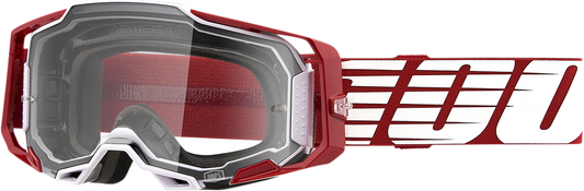 100% Armega Goggles - Oversized Deep Red - Clear 50004-00009