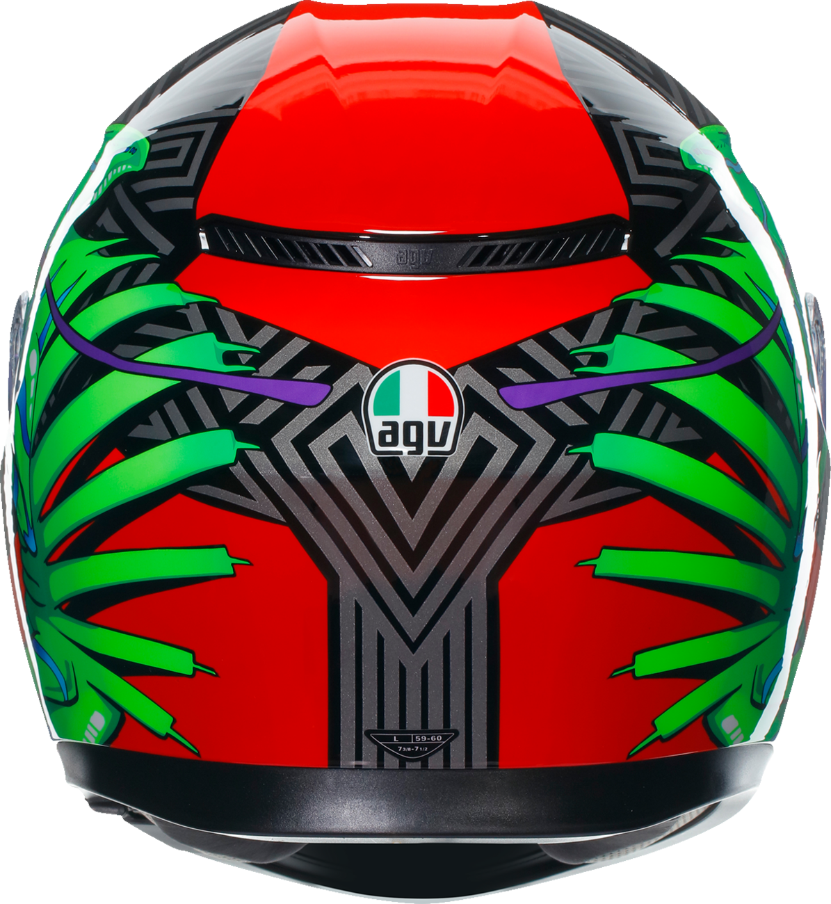 AGV K3 Helmet - Kamaleon - Black/Red/Green - Large 2118381004013L