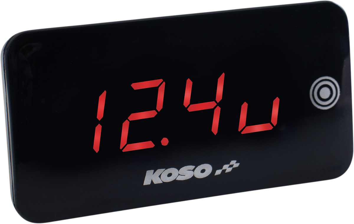 KOSO NORTH AMERICA Digital Super Slim Touch Screen - Volt & Temperature Meter - Red Digits BA068041