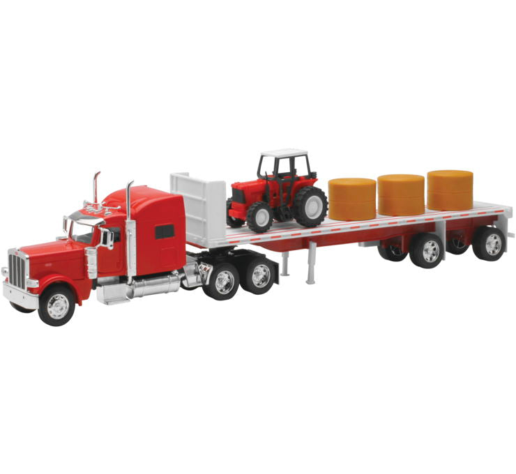 New Ray Toys Pb 389 Fltbd Hay Tractor 1:32