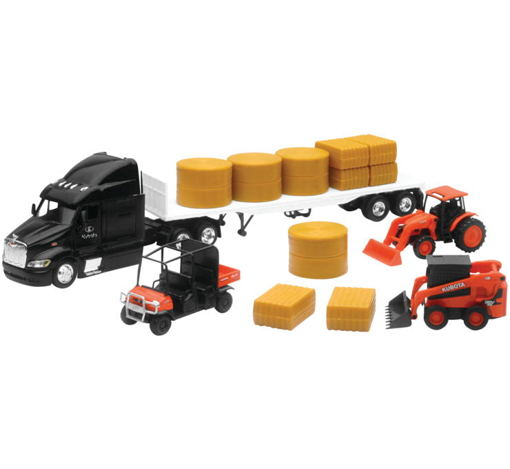 New Ray Toys Kubota Fltbd Truck Set 1:43
