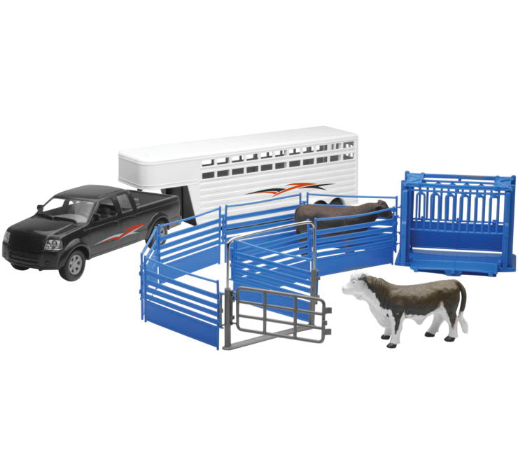 New Ray Toys Pickup Cattle Trlr Chute Set