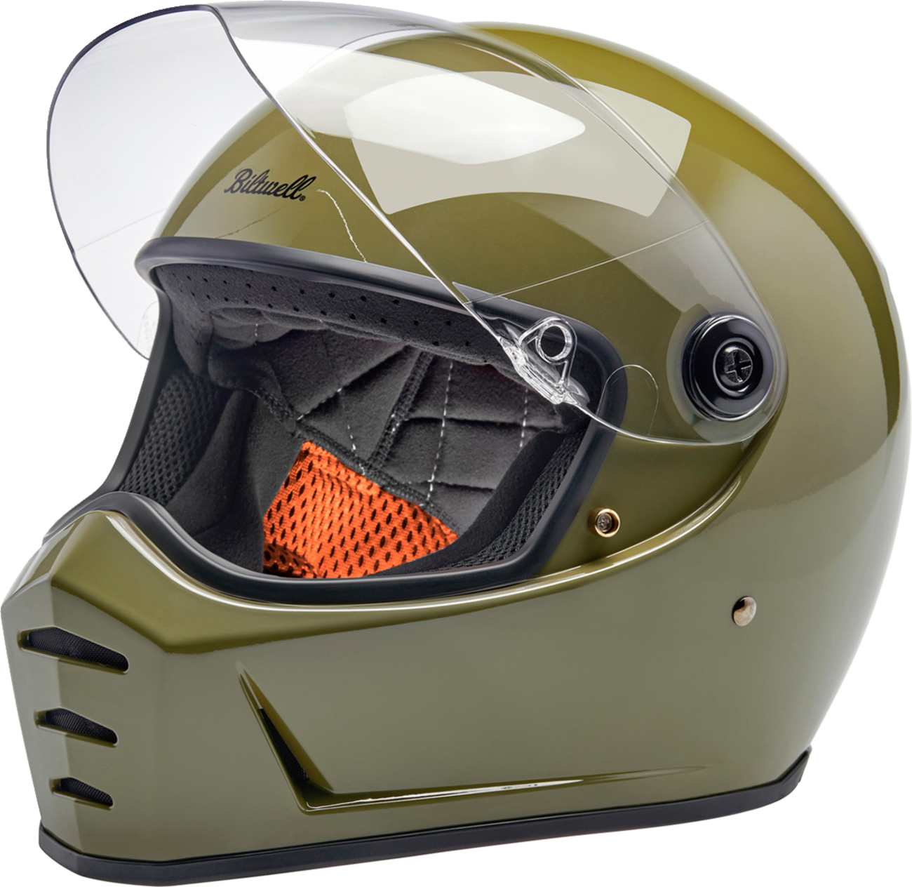 BILTWELL Lane Splitter Helmet - Gloss Olive Green - XL 1004-154-505