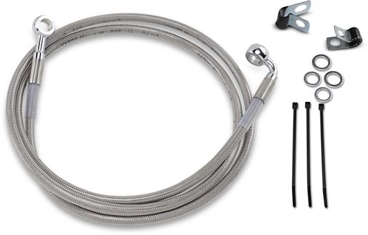 DRAG SPECIALTIES Brake Line - Front - +10" - Stainless Steel 640115-10
