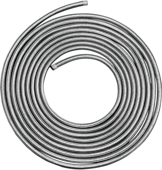 DRAG SPECIALTIES Braided Oil/Fuel Line - Stainless Steel - 1/4" - 6' 0966615-HC9