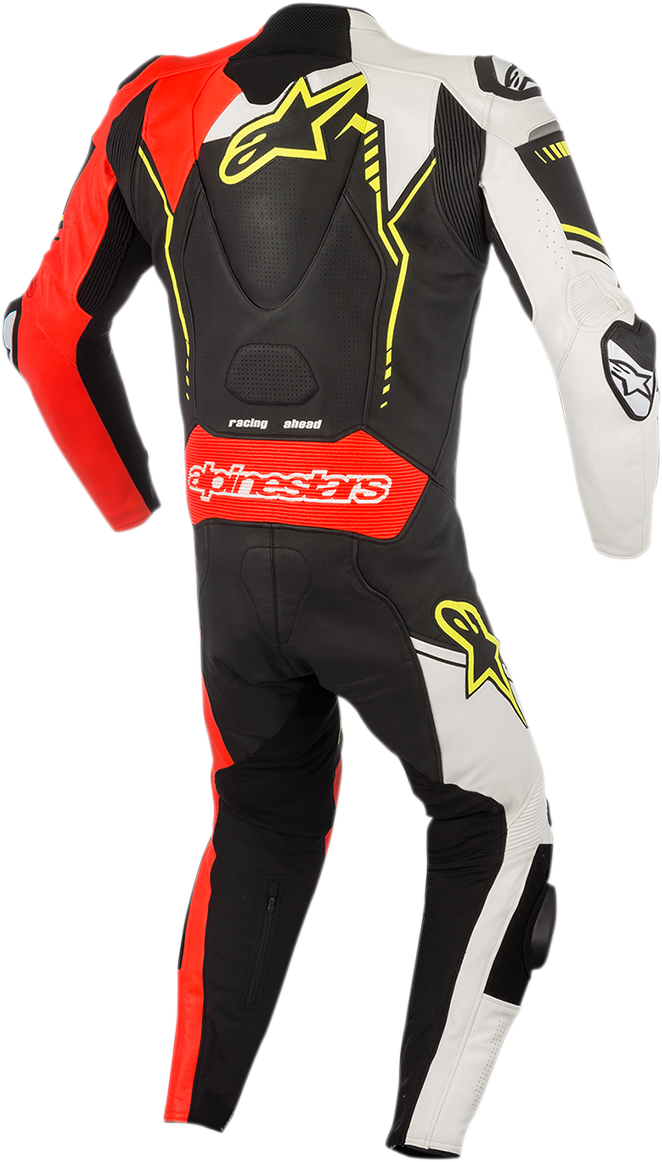 ALPINESTARS GP Plus v2 1-Piece Leather Suit - Black/White/Red Fluorescent/Yellow Fluorescent - US 48 / EU 58 3150518-1236-58