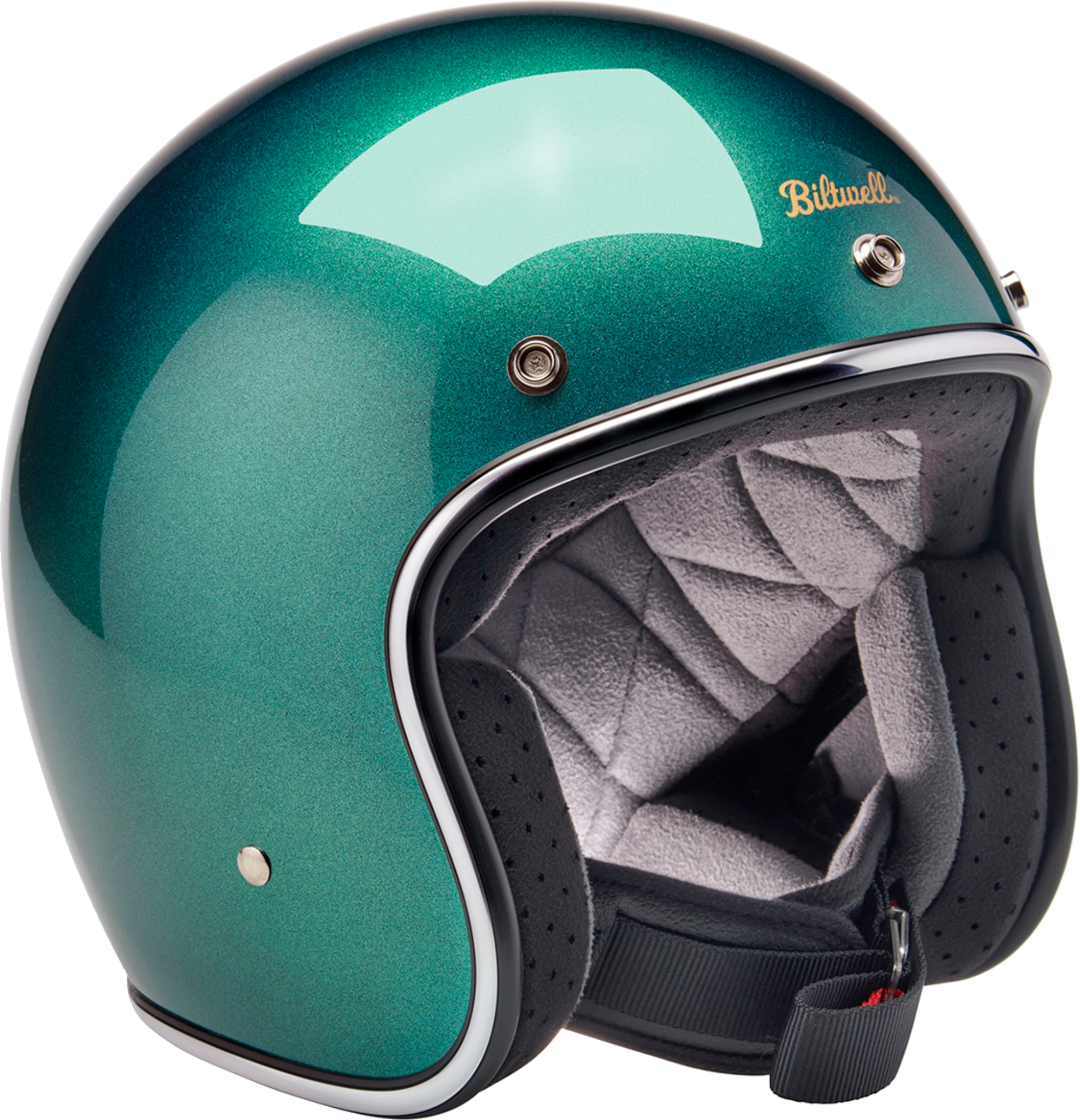 BILTWELL Bonanza Helmet - Metallic Catalina Green - Large 1001-358-204
