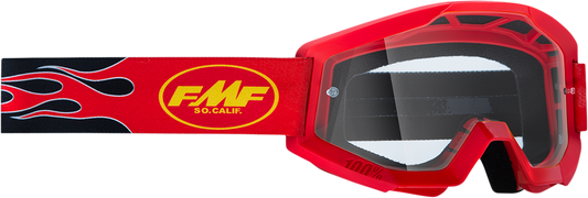 FMF PowerCore Goggles - Flame - Red - Clear F-50050-00008 2601-3004