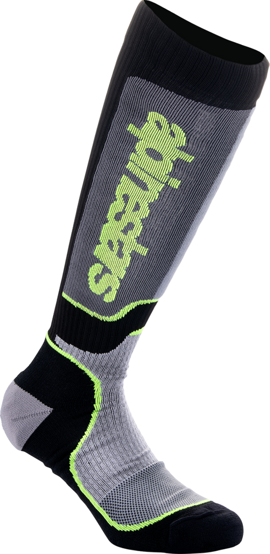 ALPINESTARS Youth MX Plus Socks - Black/Gray/Yellow - Medium/Large 4742324-175-ML