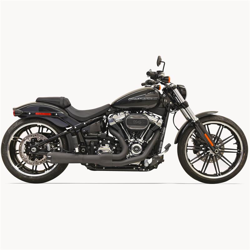 BASSANI XHAUST 2-into-1 Road Rage Exhaust System - Black  Softail Fat Boy 2018-2021  1S94RB
