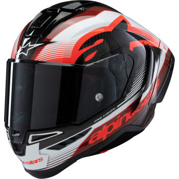 ALPINESTARS Supertech R10 Helmet - Team - Carbon/Red/White - Medium 8200224-1352-M