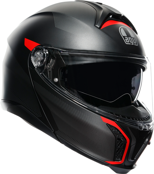 AGV Tourmodular Helmet - Frequency - Matte Gunmetal/Red - Medium 211251F2OY00512
