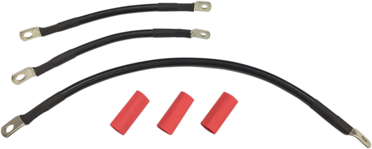 DRAG SPECIALTIES Black Battery Cable Set - '91-'93 Dyna E25-0091B-T3