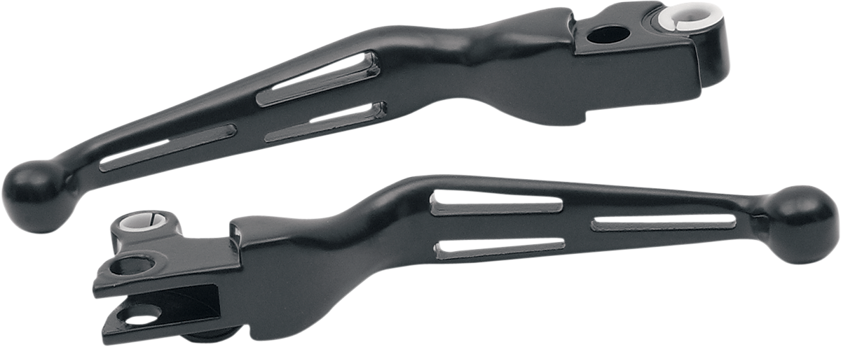 DRAG SPECIALTIES Levers - Slotted - Black H07-0587B