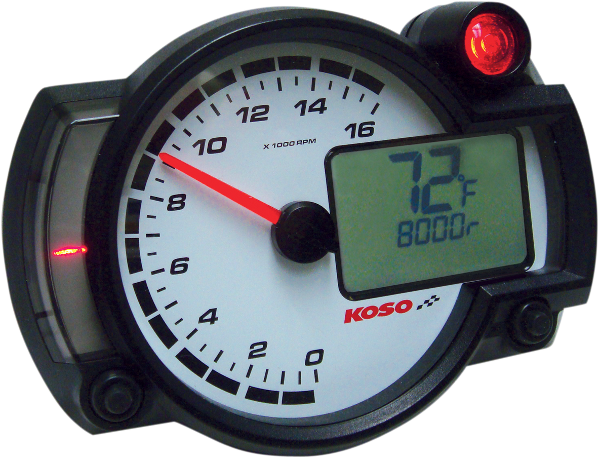 KOSO NORTH AMERICA RX2-NR GP-Style Race Tachometer - 5.35" W x 4" H x 2.05" D BA015000