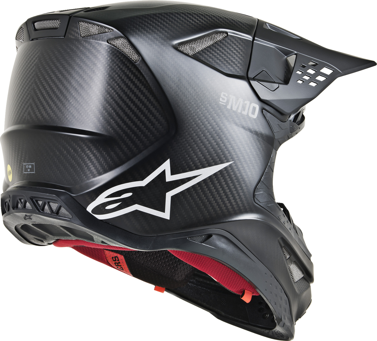 ALPINESTARS Supertech M10 Helmet - MIPS® - Gloss Black/Carbon - XS 8300319-1188-XS