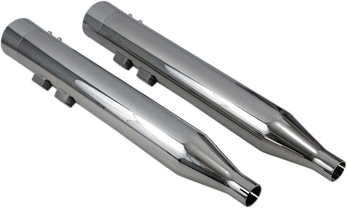 BASSANI XHAUST DNT Straight Can Mufflers for '95-'16 FL - Chrome 1F7DNT6