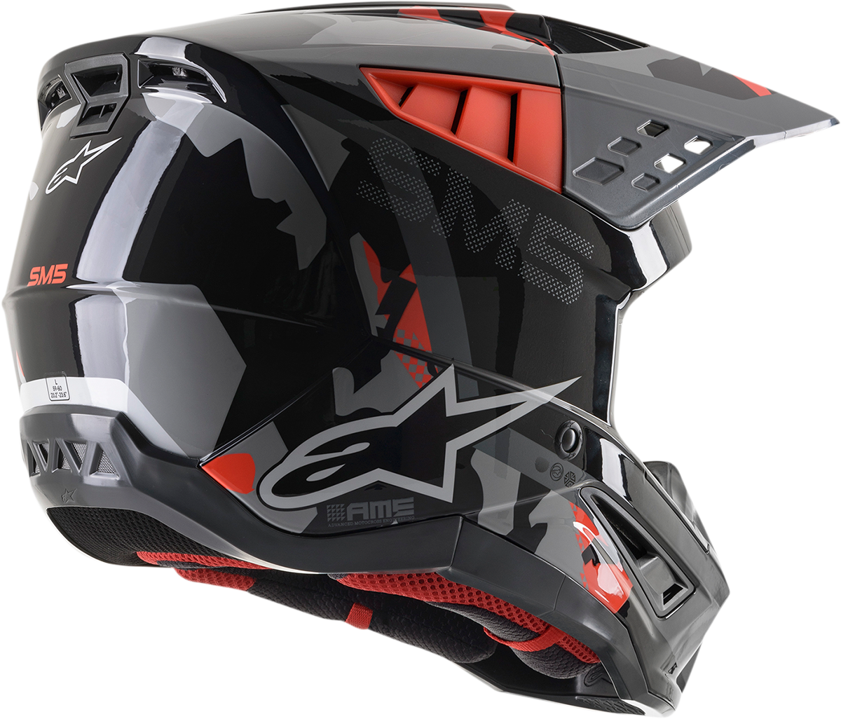 ALPINESTARS SM5 Helmet - Rover - Gray/Red - Medium 8303921-1392-MD