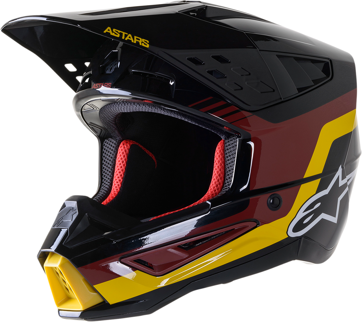 ALPINESTARS SM5 Helmet - Venture - Black/Bordeaux/Yellow/Glossy - Medium 8305122-1358-MD