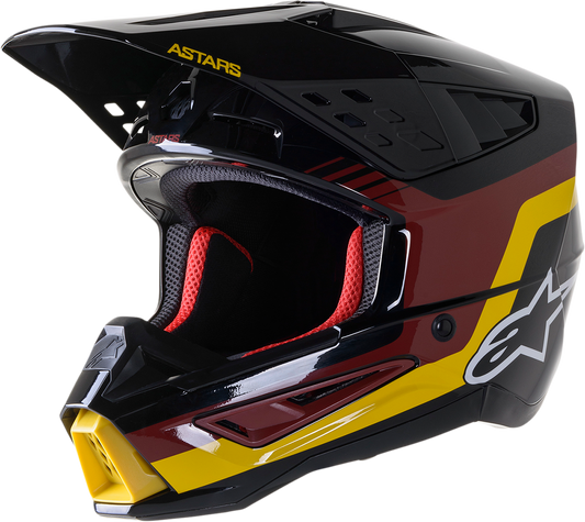 ALPINESTARS SM5 Helmet - Venture - Black/Bordeaux/Yellow/Glossy - Large 8305122-1358-LG