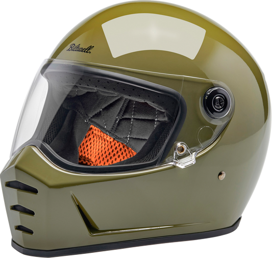 BILTWELL Lane Splitter Helmet - Gloss Olive Green - Large 1004-154-504