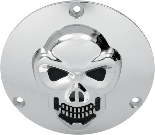 DRAG SPECIALTIES Skull Derby Cover - Chrome - 3 Hole 33-0061-PC