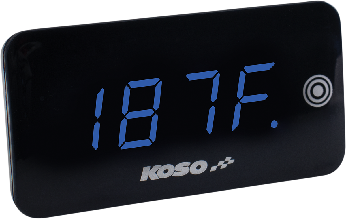 KOSO NORTH AMERICA Digital Super Slim Touch Screen - Volt & Temperature Meter - Blue Digits BA068040