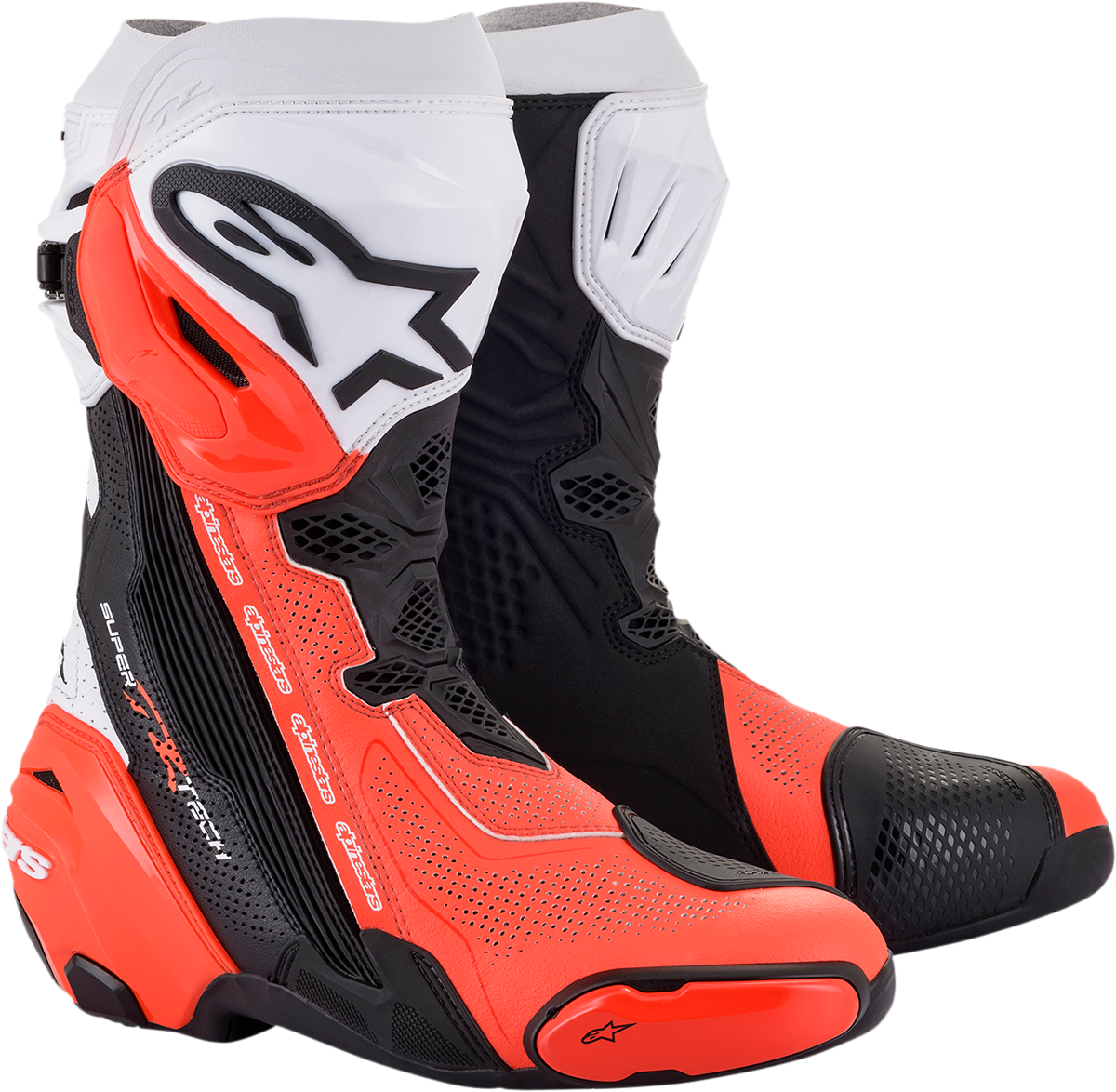 ALPINESTARS Supertech V Boots - Black/Fluo Red/White - US 12.5 / EU 48 2220121-124-48