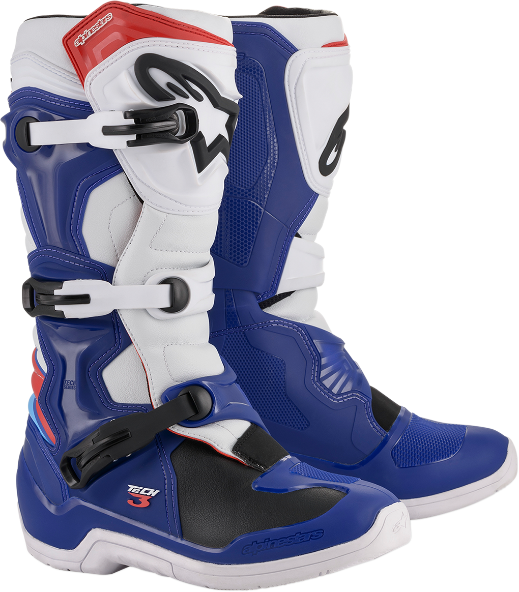 ALPINESTARS Tech 3 Boots Blue/White/Red Sz 08 2013018-723-8