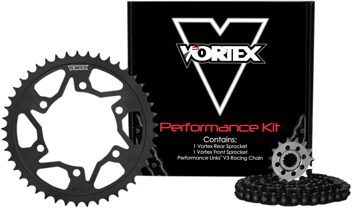 VORTEX Steel Chain Kit 520 - Black R6 2003-2010 CK6317