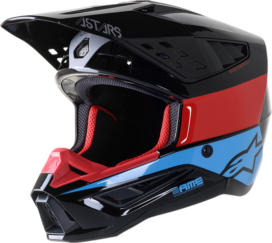 ALPINESTARS SM5 Helmet - Bond - Black/Red/Cyan - Large 8303522-1377-LG