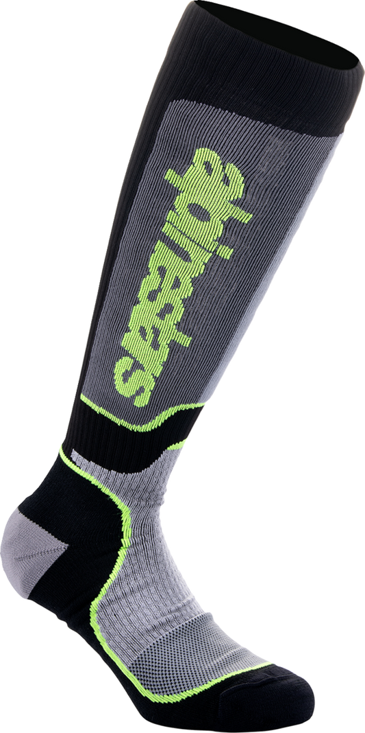 ALPINESTARS MX Plus Socks - Black/Gray/Yellow - Large 4702324-175-L