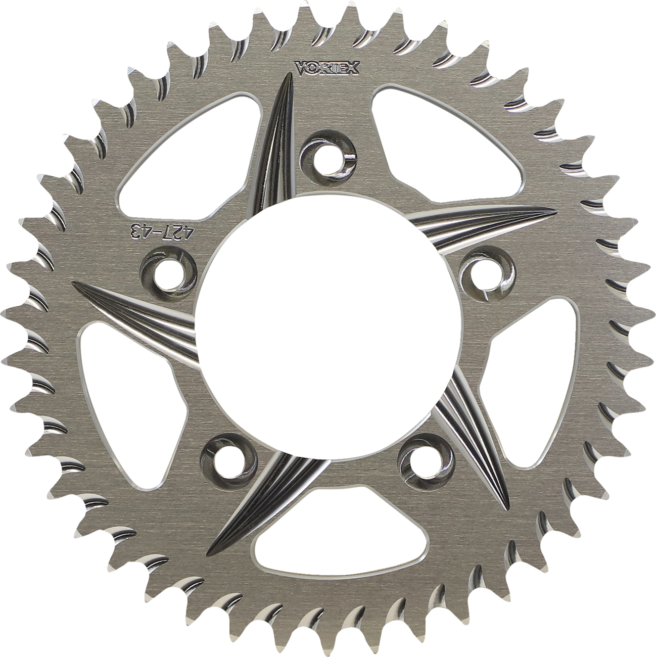 VORTEX Aluminum Sprocket - Silver - Rear - 43 Tooth 427-43