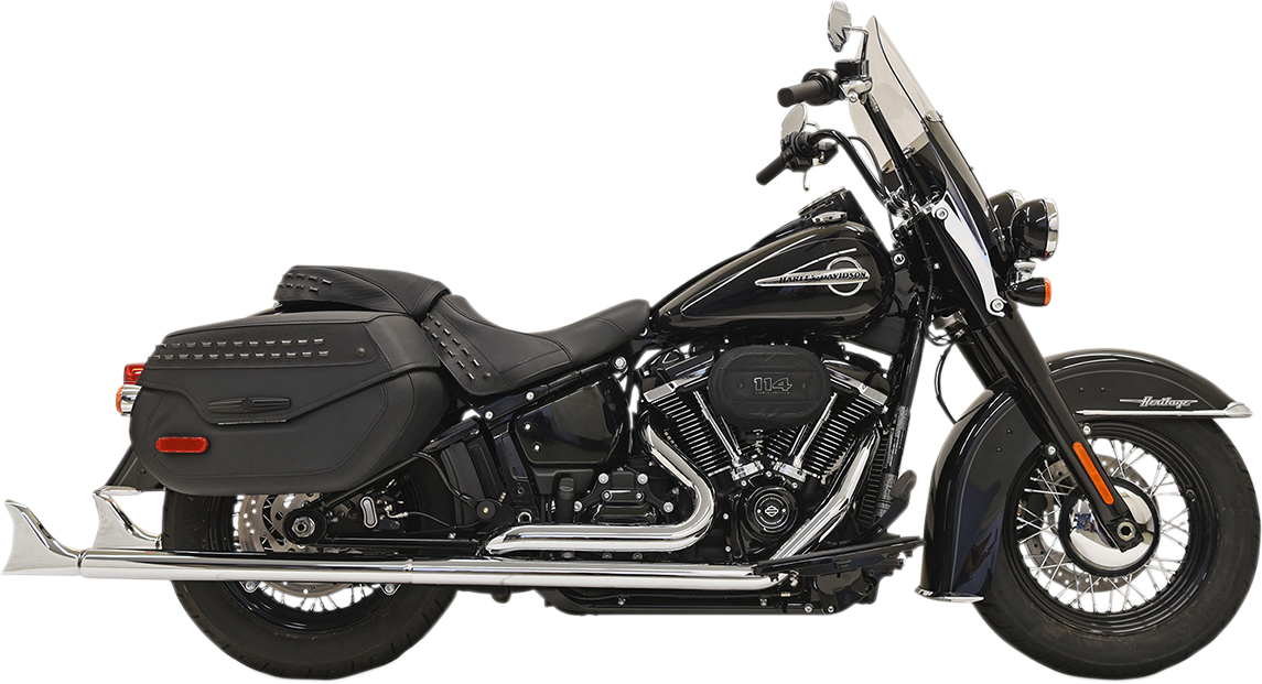 BASSANI XHAUST Fishtail Exhaust with Baffle - 33" 2018 - 2020 Heritage and Deluxe  1S96E-33 1800-2376