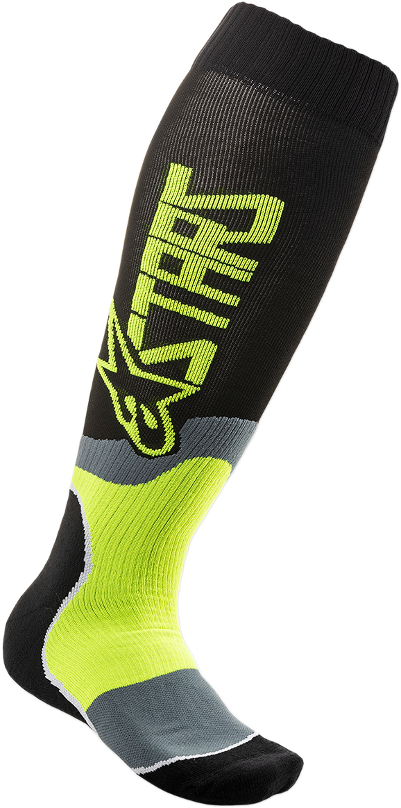 ALPINESTARS MX Plus 2 Socks - Black/Yellow - Large/2XL 4701920-155-L2X