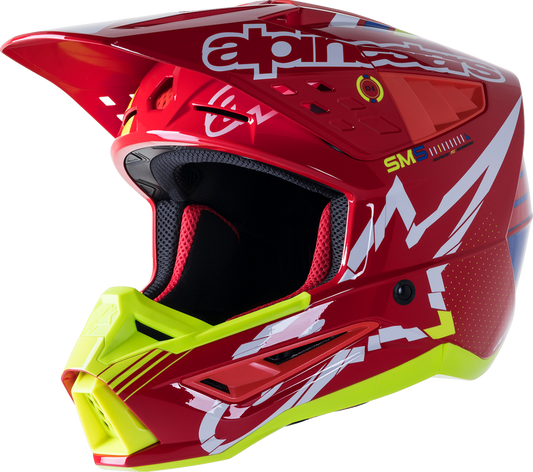 ALPINESTARS SM5 Helmet - Action - Red/White/Fluo Yellow - XL 8306122-3325-XL