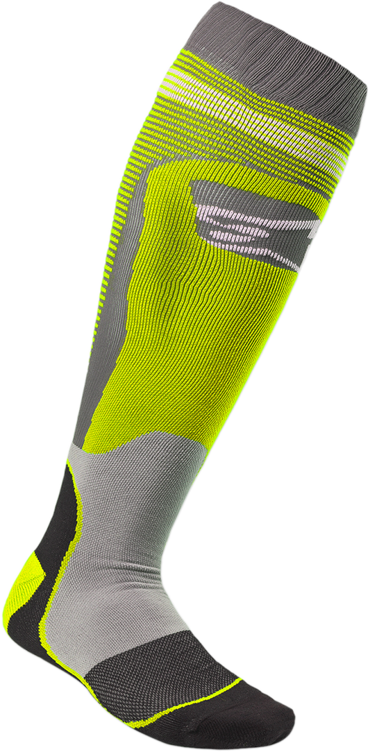 ALPINESTARS MX Plus 1 Socks - Yellow/Gray - Large/2XL 4701820-501-L2X