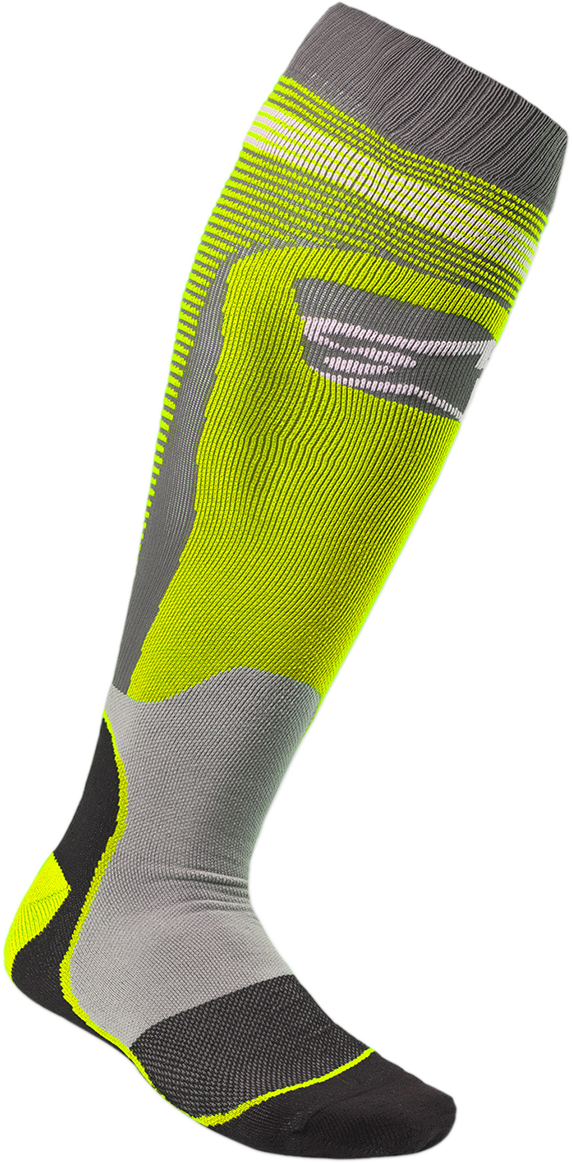 ALPINESTARS MX Plus 1 Socks - Yellow/Gray - Large/2XL 4701820-501-L2X