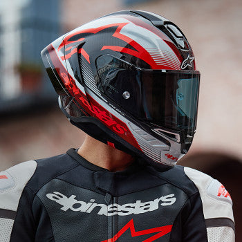 ALPINESTARS Supertech R10 Helmet - Team - Carbon/Red/White - 2XL 8200224-1352-XXL