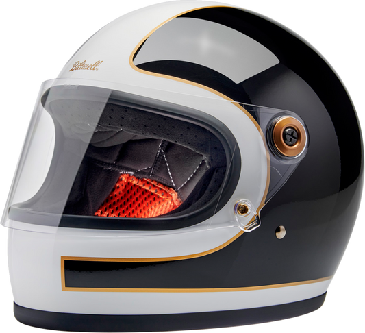 BILTWELL Gringo S Helmet - Gloss White/Black Tracker - XL 1003-566-505