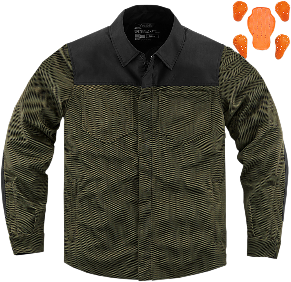 ICON Upstate Riding Shirt - Olive - Small 2820-5341