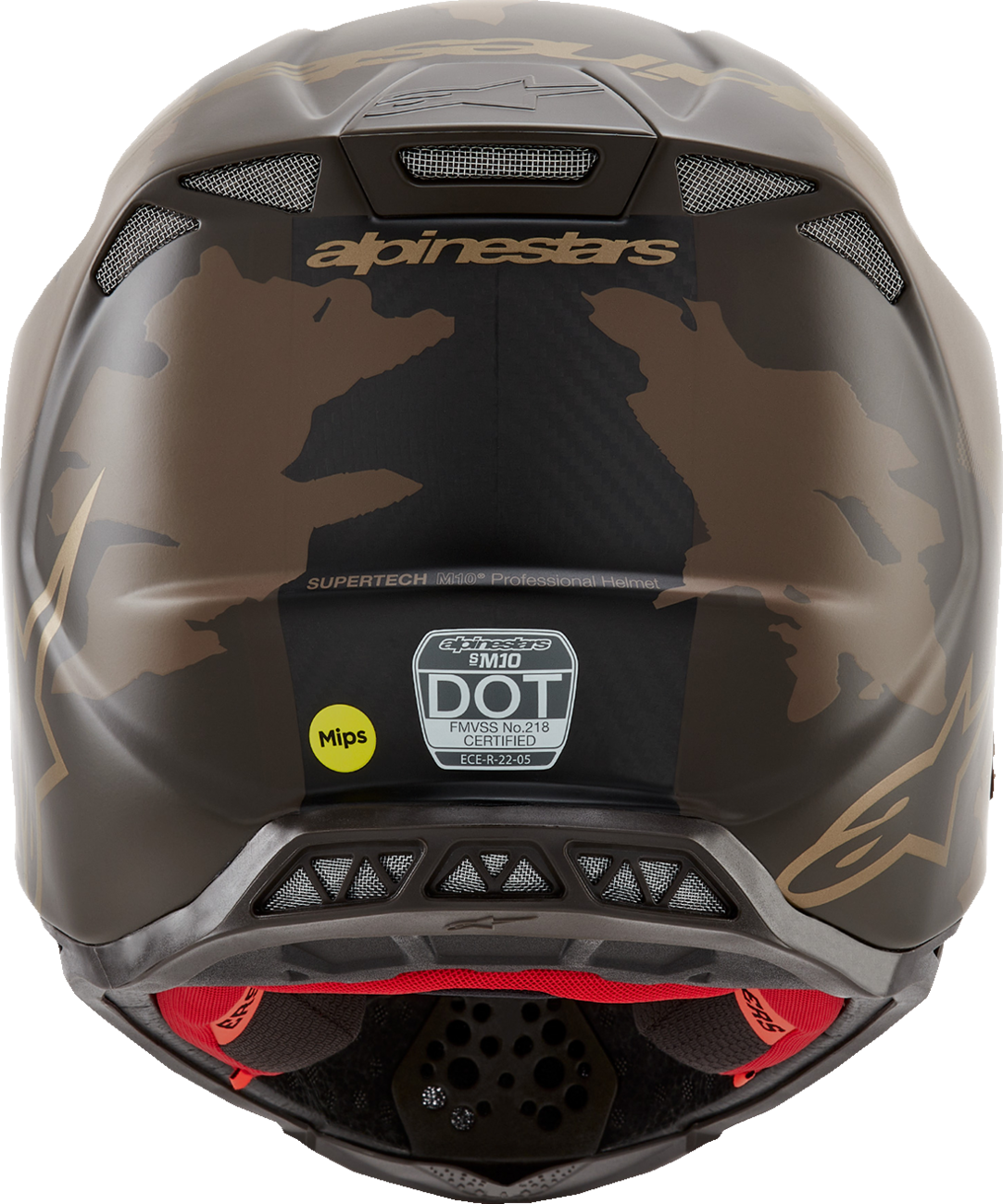 ALPINESTARS Supertech M10 Helmet - Squad - MIPS® - Dark Brown/Gold - Large 8302823-839-LG